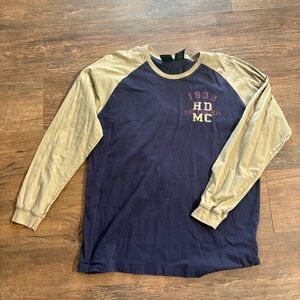 Harley Davidson long sleeve double sided raglan long sleeve top